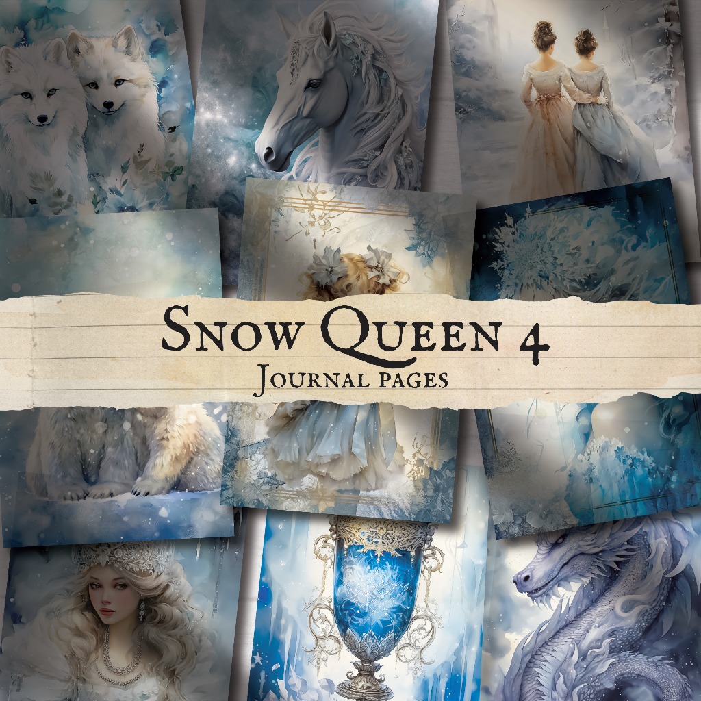 

SNOW QUEEN 4 - JOURNAL PAPER - WALL DECOR - DECOR PAPER VINTAGE