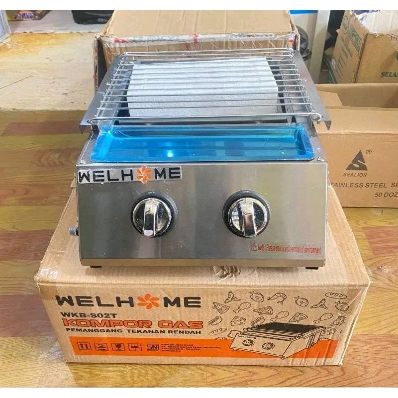 kompor pemanggang sosis 2 tungku welhome