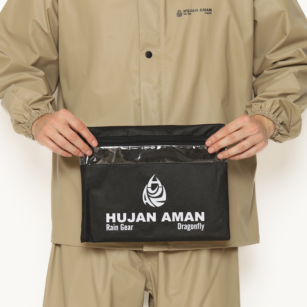 Jas Hujan Aman Dragonfly Bahan PVC Tebal Setelan Jaket dan Celana