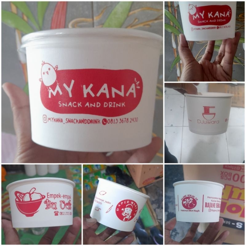 sablon paper bowl tanpa tutup