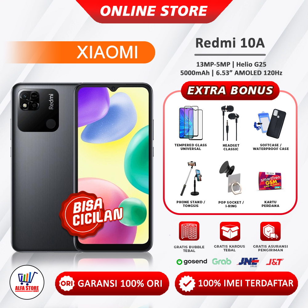 Handphone xiaomi redmi 10a ram 4/64gb ram 3/64gb ram 3/32gb garansi resmi