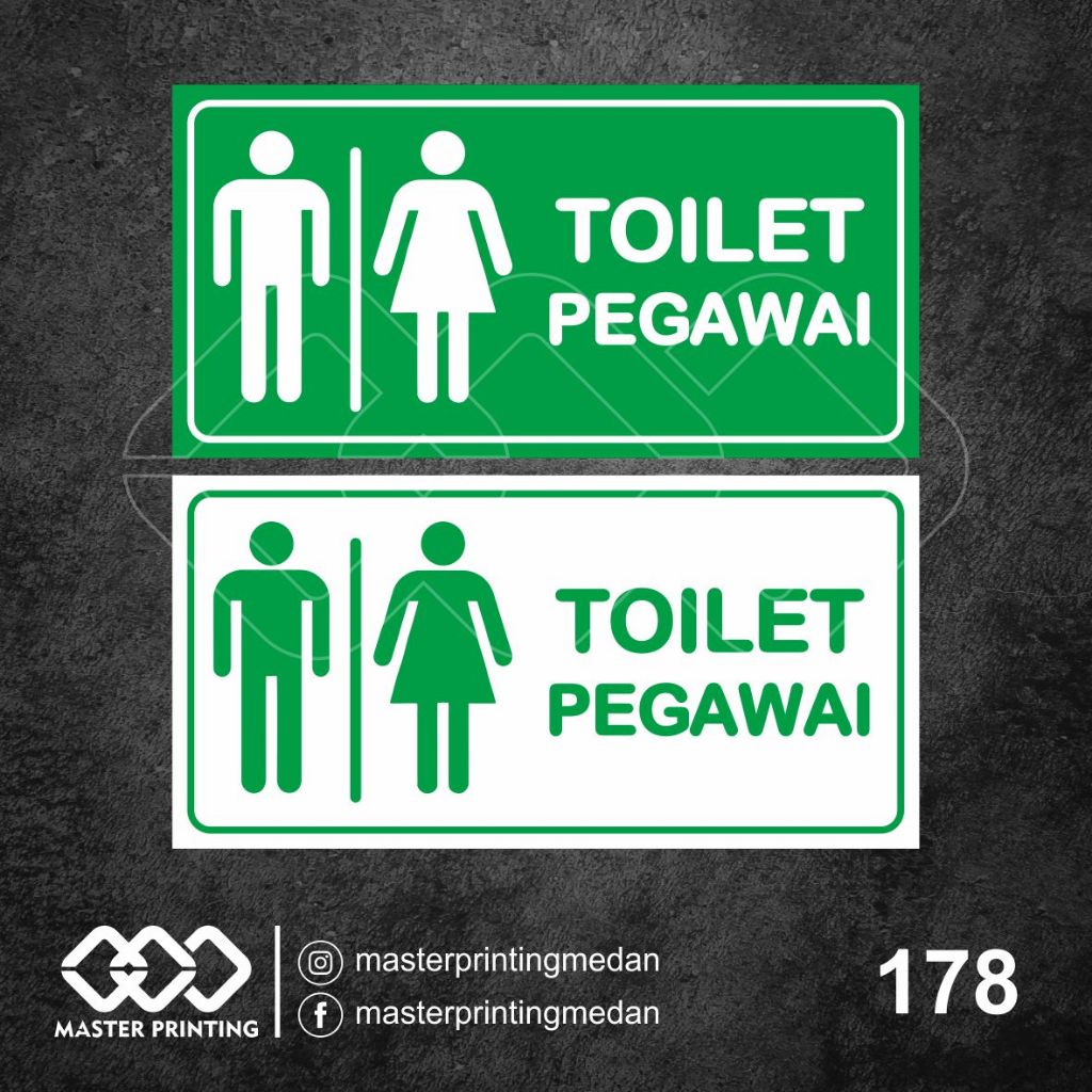 

178 - Stiker Toilet Pegawai, Sticker Vinyl, Premium, Tahan Air, Termurah, dan Bisa Custom