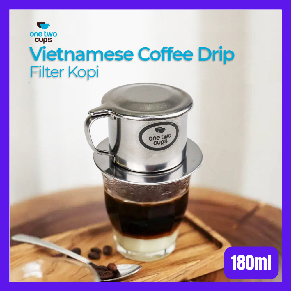 Vietnam Drip Coffee Filter Pot Saringan Kopi 180ml 8Q One Two Cups Gelas Filter Saringan Kopi Coffee