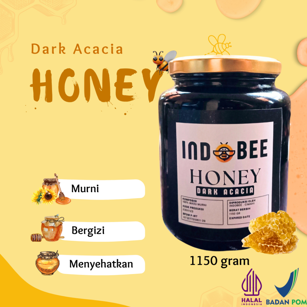 

Madu Murni Asli Indobee Nektar Akasia 1150 gram