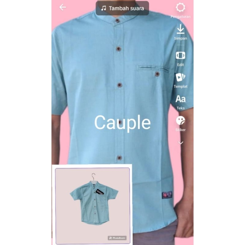 Kemeja Cauple Biru Wardah / Kemko kurta Kapel Ayah dan Anak / Koko Kemko Couple