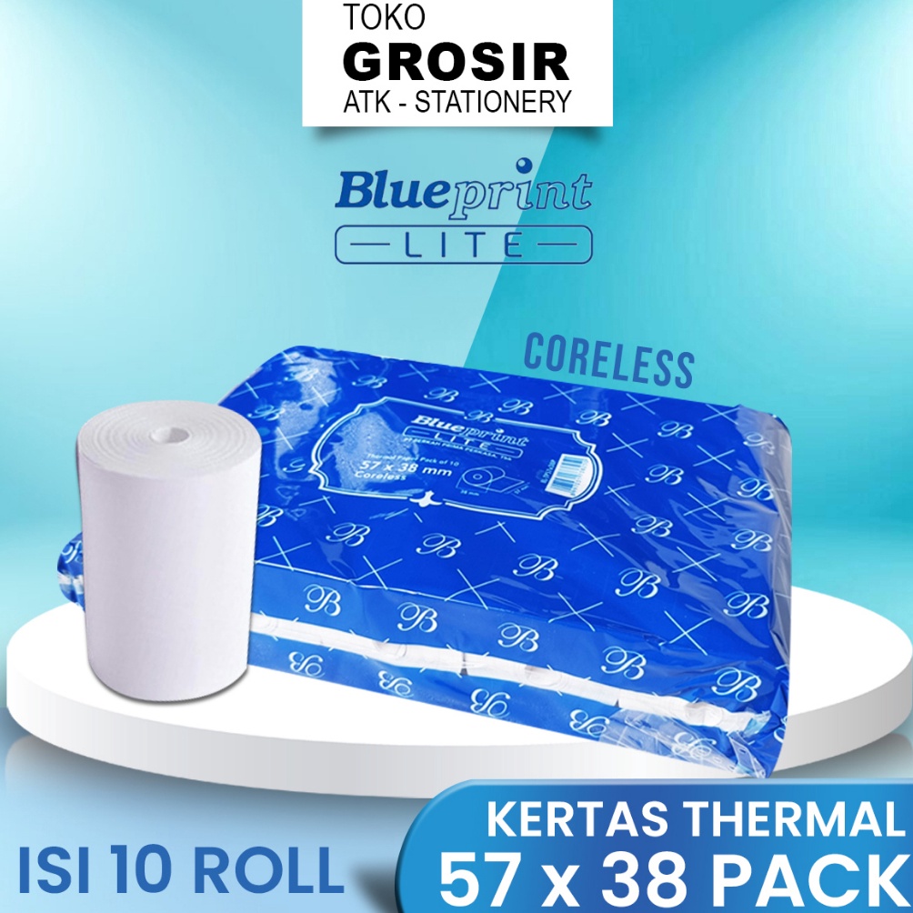 

B33st Product 57X38 (1 PACK) KERTAS KASIR STRUK KERTAS THERMAL TERMAL EDC BRI PPOB BP LITE 57MM CORELESS ≈ 58x40 Paling Laris