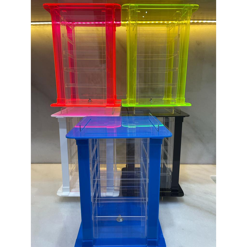 Tempat display anting aksesoris putar akrilik/acrylic 4d