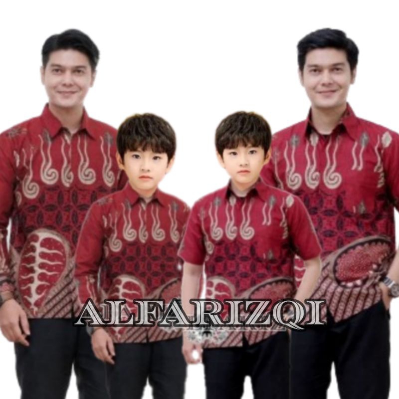 TERBARU Couple sweet || couple batik ayah dan anak cowok BATIK MERAH MAROON