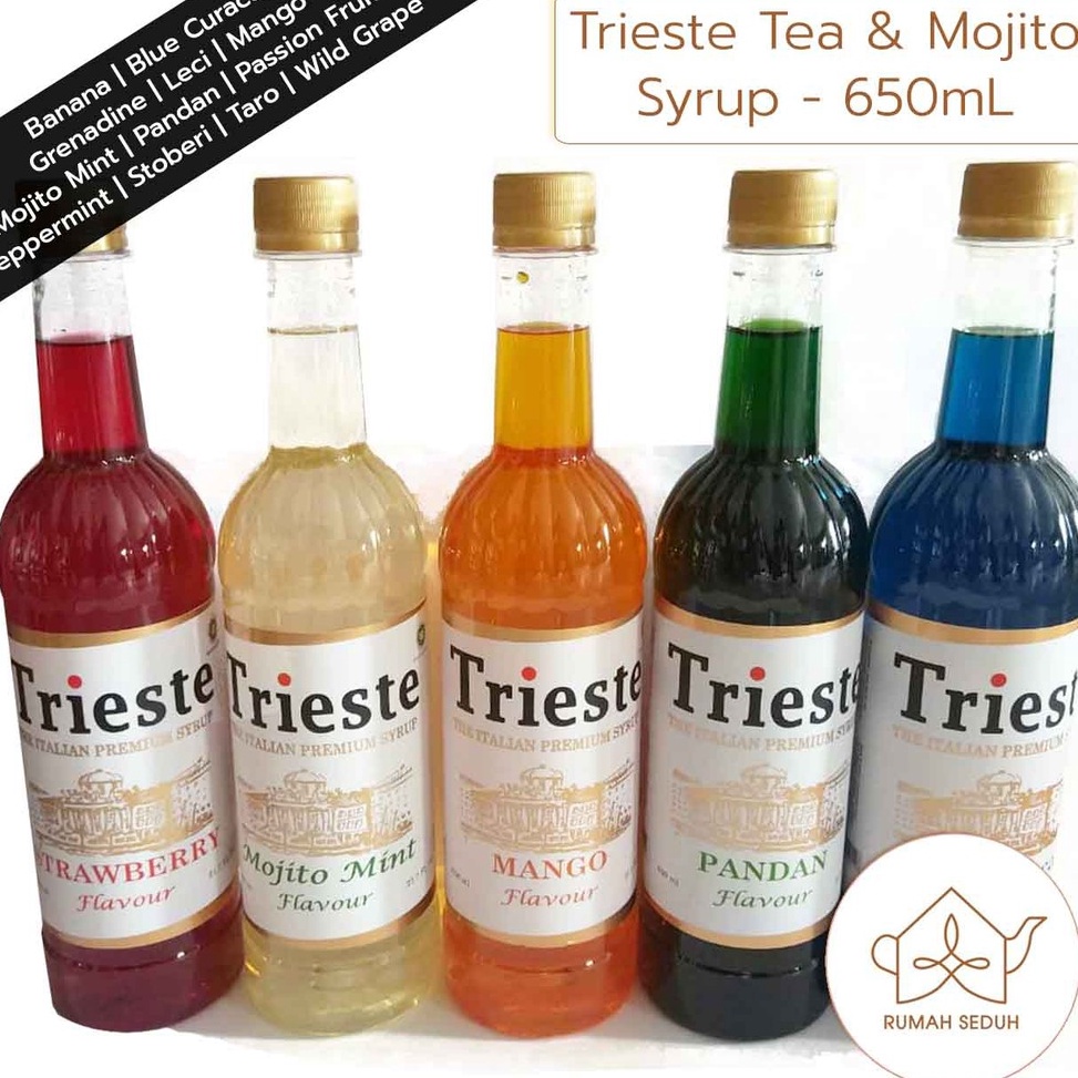 

[♡F20➤] Trieste Italian Syrup 650mL - Tea and Mojito Syrup- Banana, Blue Curacao, Lychee, Mango, Mint, dll GOGO Order