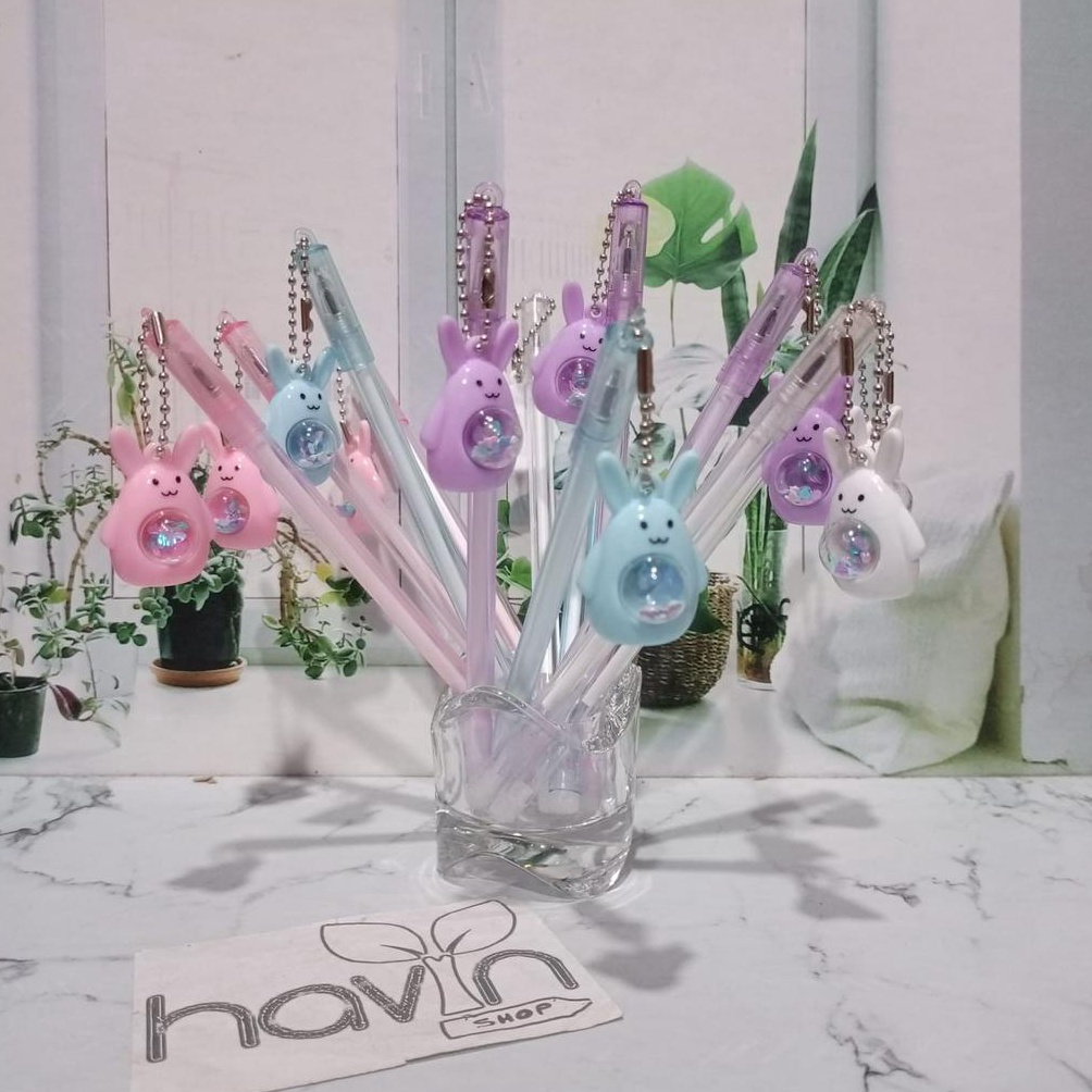 

Buruan beli (12pc) PEN GEL GANTUNG KELINCI BALLPEN PENA AEY