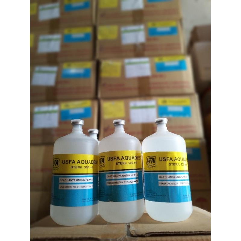 usfa aquadest air steril, pelarut obat hewan