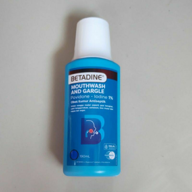 Betadine Obat Kumur Antiseptik 190 ml Mouthwash gargle Sariawan rongga sakit gusi bengkak betadin ke