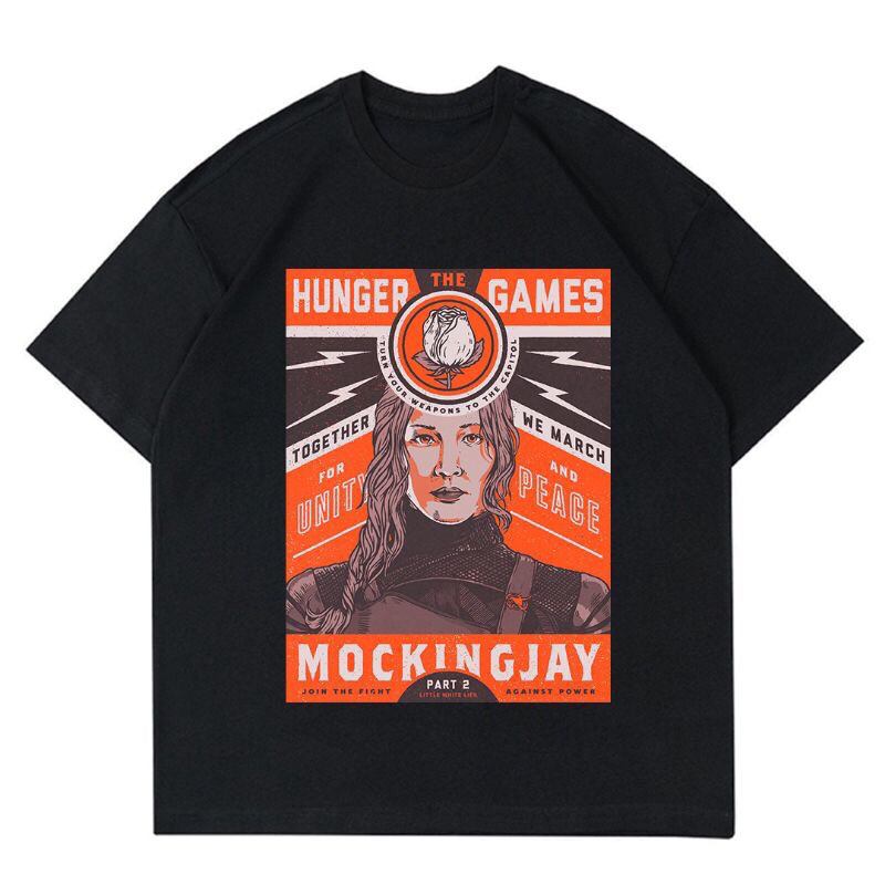 KAOS THE HUNGER GAMES | T-SHIRT FILM VINTAGE HUNGER GAMES | KAOS BAJU HITAM COMICS