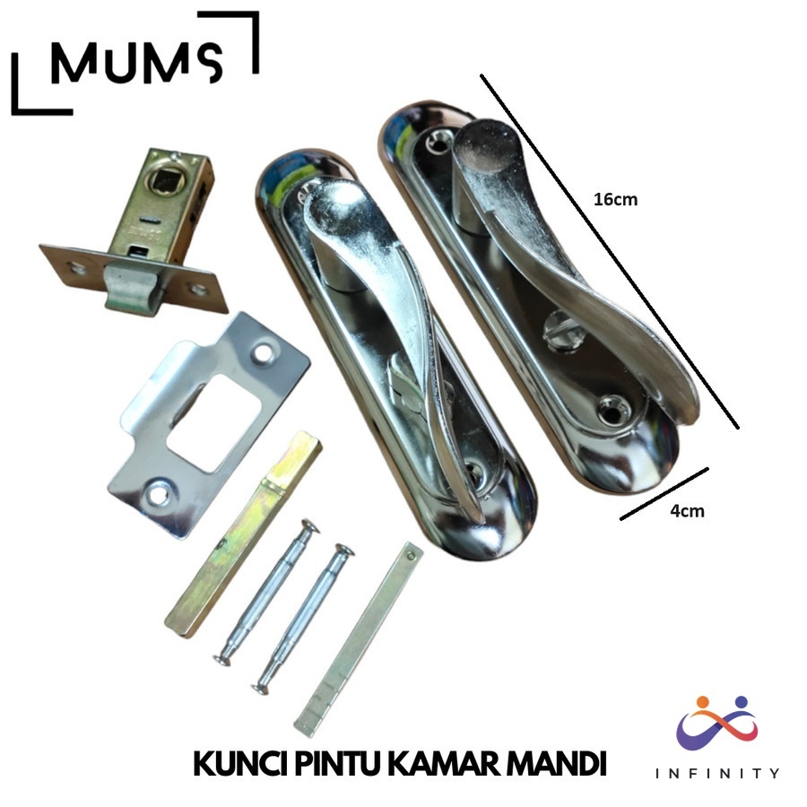 Kunci Handle Pintu Kamar Mandi Toilet Wc Aluminium Kunci Knob Putar INF