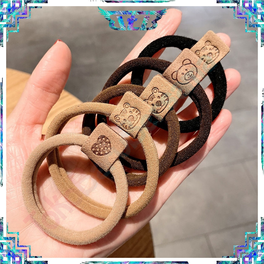 TBB Ikat Rambut Motif Bear Kunciran Japanese Style Hair Ring Fashion A079