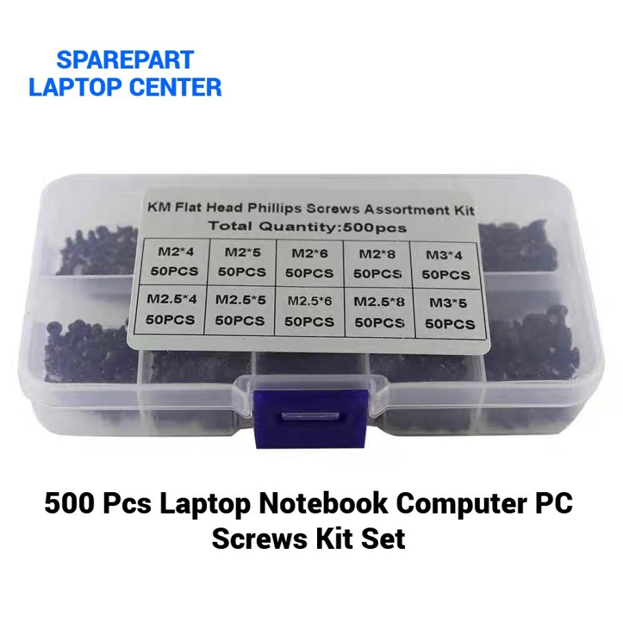 Baut Laptop Computer Notebook Repair Screws Kit 500pcs M2 M2.5 M3