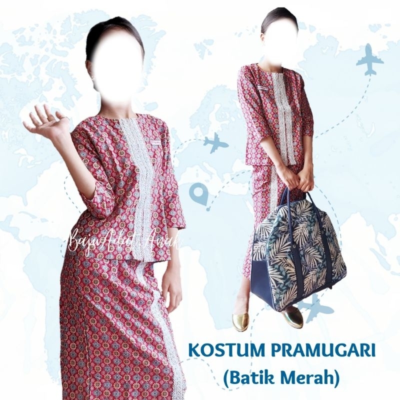 BAJU PRAMUGARI ANAK|  BAJU BATIK PRAMUGARI ANAK | KOSTUM PRAMUGARI CILIK INDONESIA