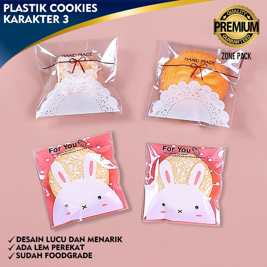 [100 PCS] Plastik Cookies Karakter Snack | Plastik Cookies Panda | Plastik Opp Kemasan Perekat| Cook