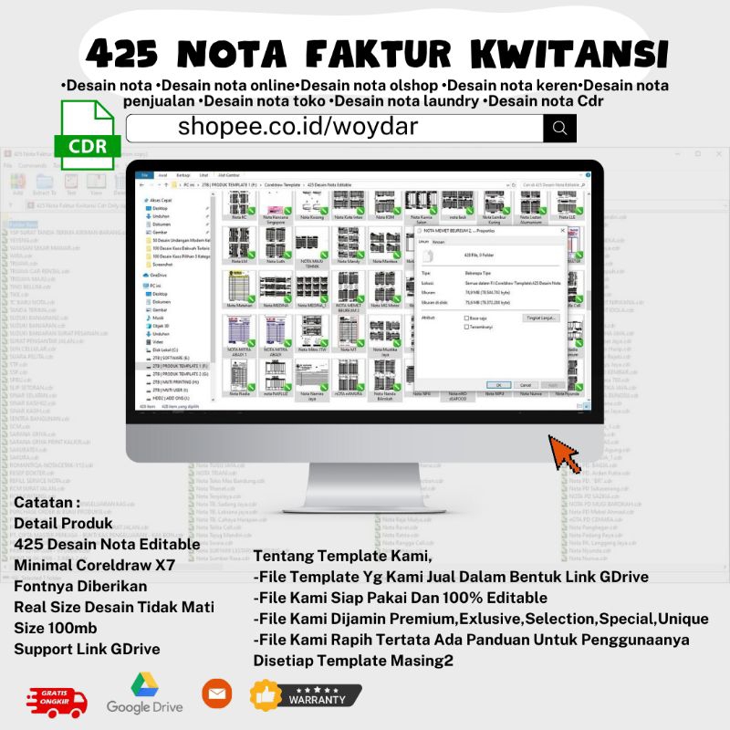 

Nota Faktur Kwitansi Premium Cdr