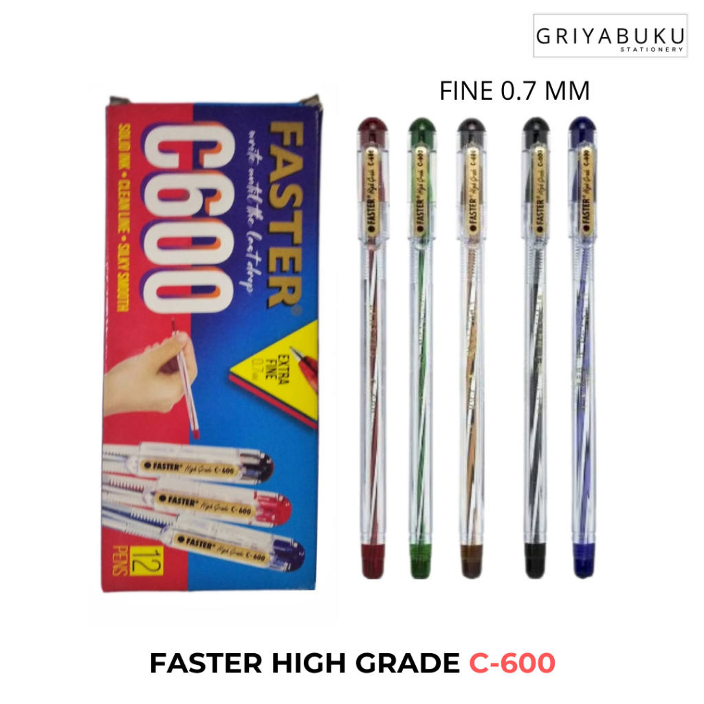 

Pen FASTER C600 / Bolpoin Pulpen FASTER C600 Hitam