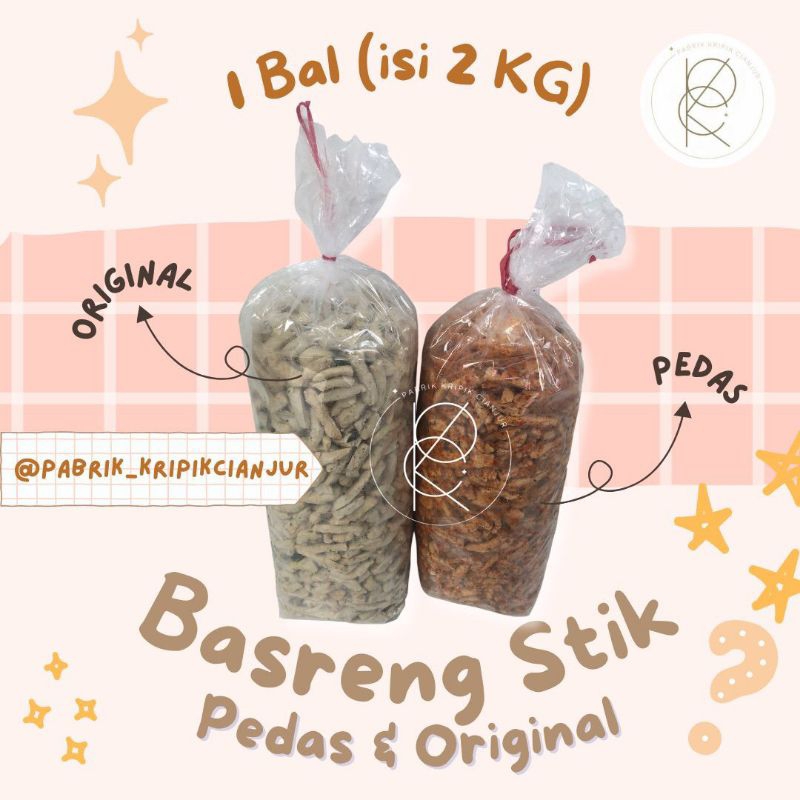 

1 bal basreng stik daun jeruk pedas dan ori isi 2 kg