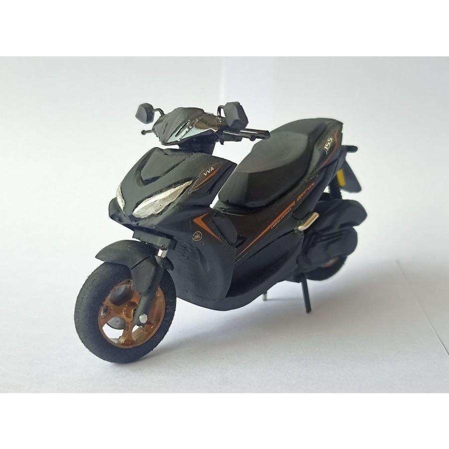 Miniatur Motor Yamaha Aerox 155 hitam mainan koleksi skala 18 murah