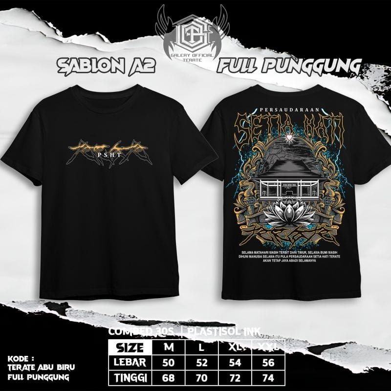 KAOS PSHT MENTAL FULL PUNGGUNG - KAOS PSHT FULL SABLON - KAOS PSHT TERATE TERBARU - KAOS HITAM SABLO
