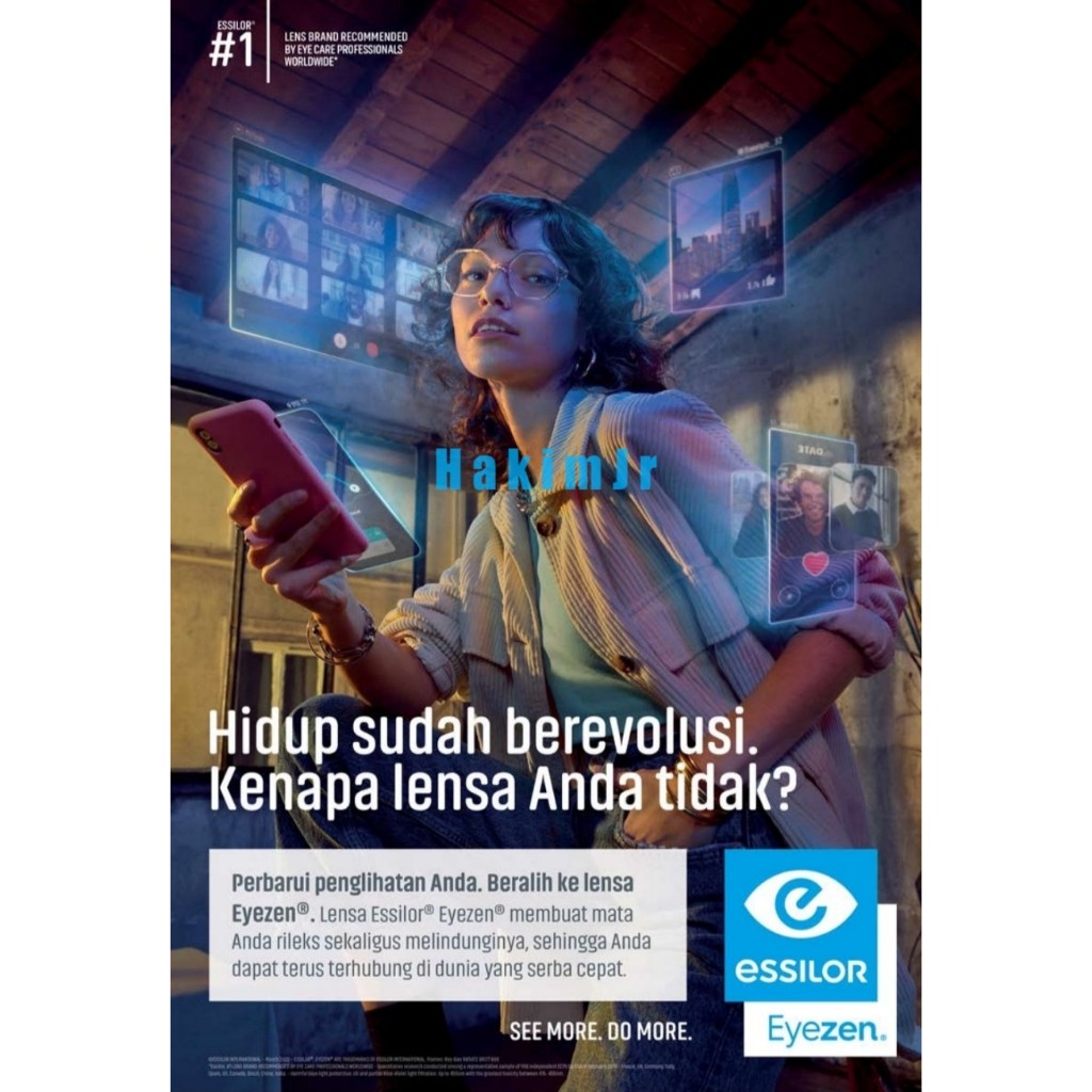 Lensa Kacamata Essilor Eyezen Start / Boost Crizal Sapphire HR