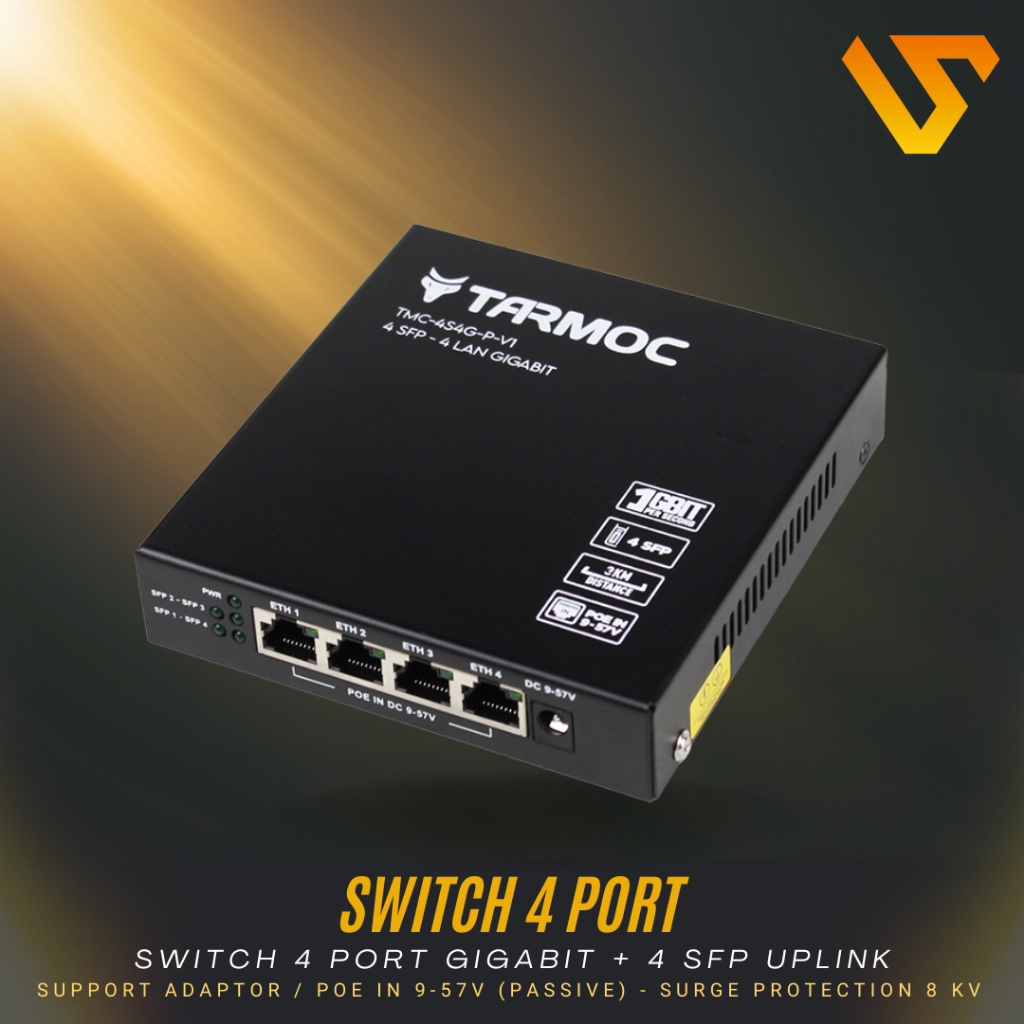 Switch 4 Port Gigabit + 4 SFP Uplink POE | Switch Hub 4 Port Unmanaged