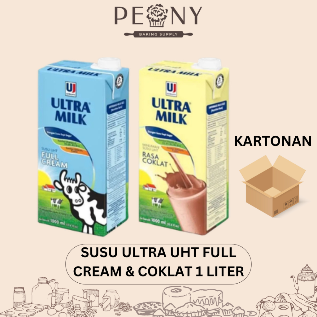 

ULTRA SUSU UHT FULL CREAM (PUTIH) / COKLAT 1 LTR / 1000 ML (KARTON)