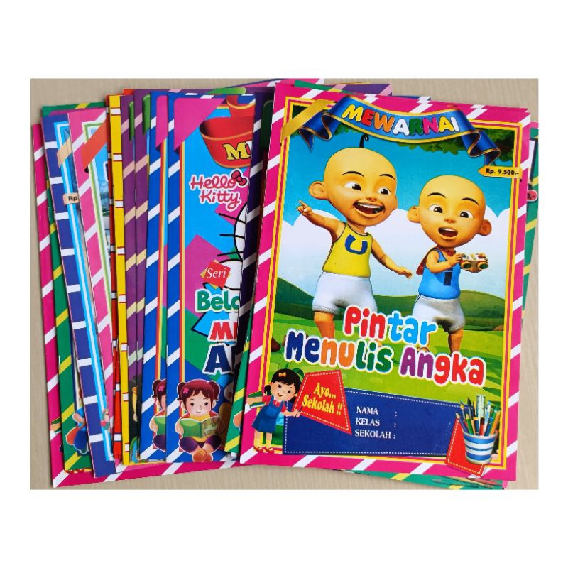 Buku Mewarnai Anak tk belajar abjad angka dan membaca