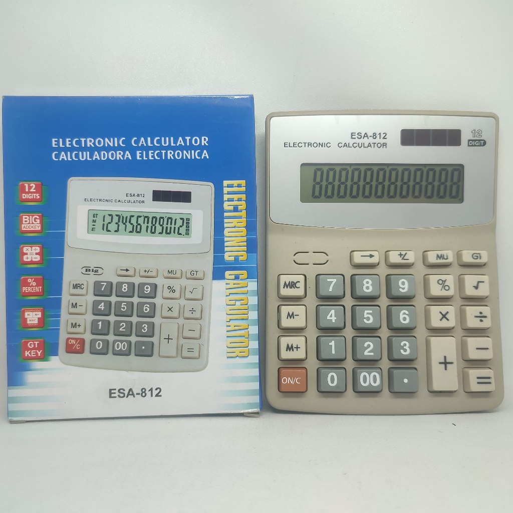 

Kalkulator, Calculator Esa 812 Original/Kalkulator Besar 12 Digit/Kalkulator Dagang, Kasir