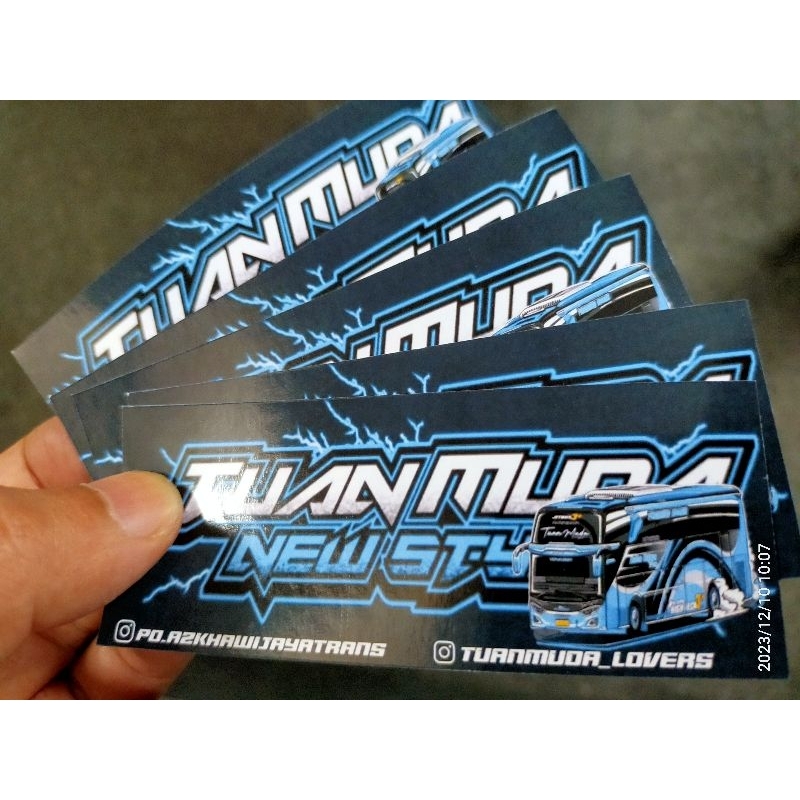 

5 pcs stiker panjang bus mania terbaru tuan muda new style