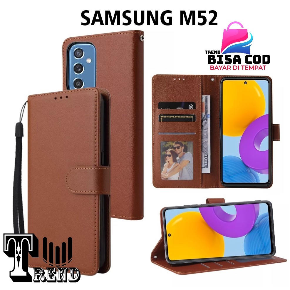 LEATHER CASE FLIP SAMSUNG M52- FLIP CASE KULIT UNTUK SAMSUNG M52