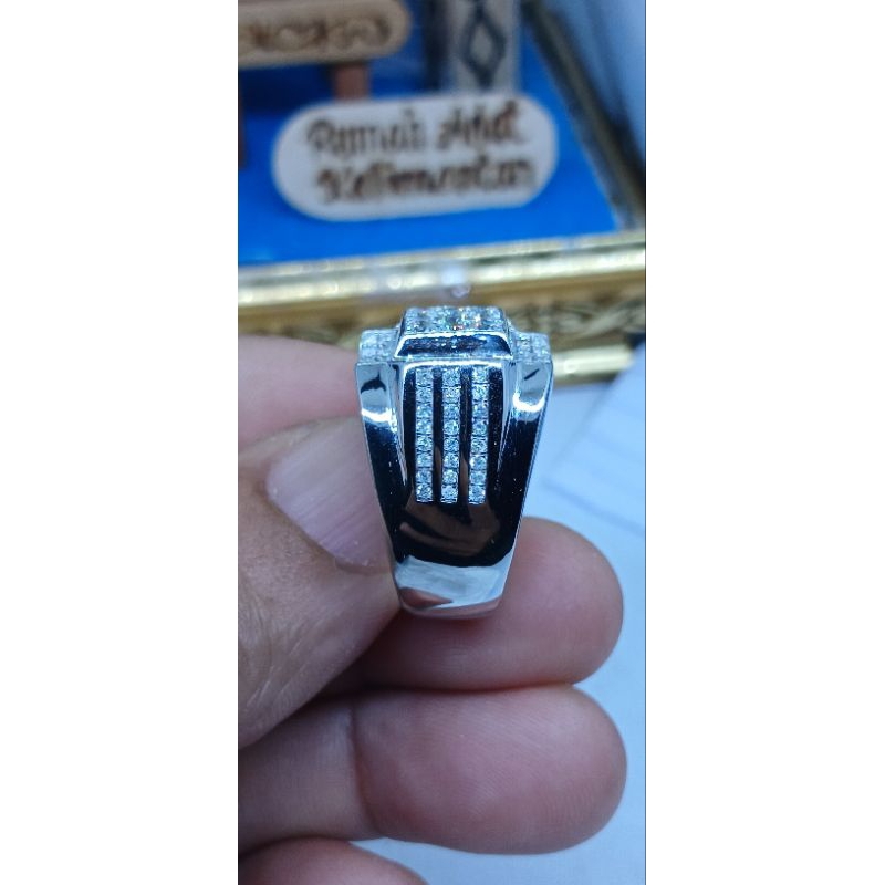 Cincin Laki emas berlian natural original