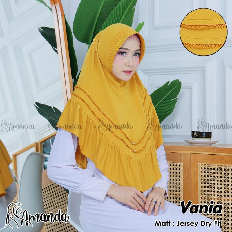 AMANDA - HIJAB INSTAN REMPEL VANIA JERSEY IMPORT | Hijab Sport Nutup Dada Kualitas Premium