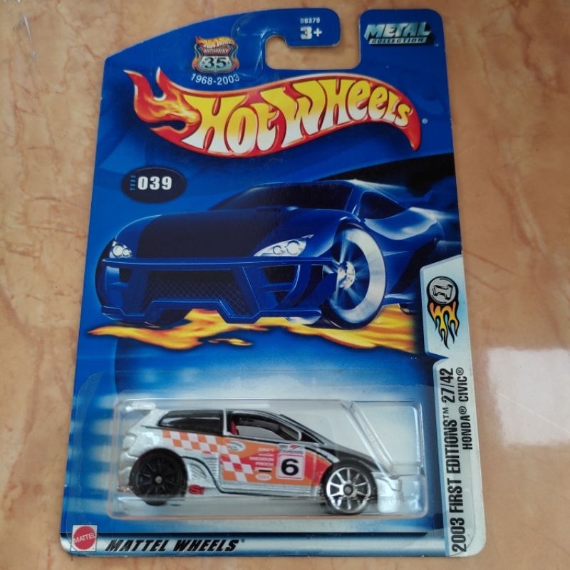 Hot Wheels HONDA CIVIC TYPE R Silver FIRST EDITIONS Blue Card