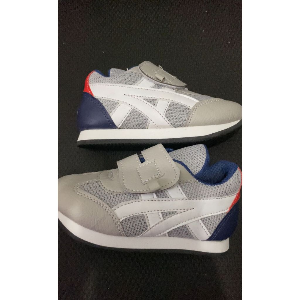 Sepatu Sport Anak Motif Imitasi Asic Abu Putih