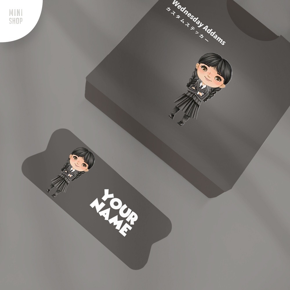 

Stiker Nama Custom Waterproof Wednesday Addams