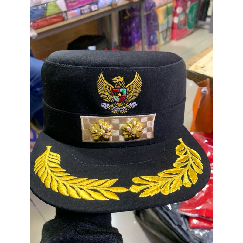 TOPI KOMANDO CAMAT| TOPI KOMANDO LURAH| TOPI KOMANDO Kades Bintang 2 Warna Hitam TOPI KOMANDO