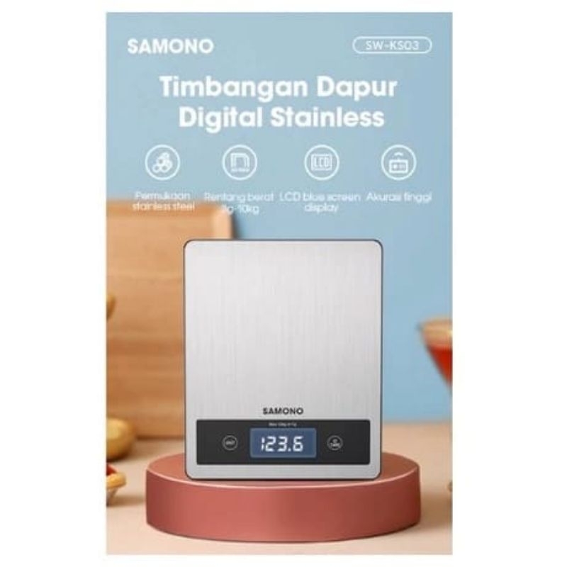 TIMBANGAN DAPUR DIGITAL SAMONO STAINLESS