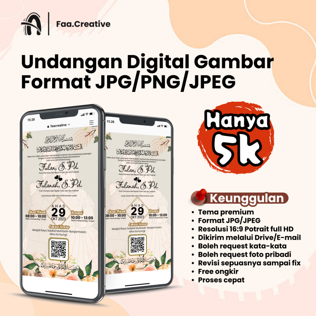Undangan Digital Gambar / JPEG / JPG (Wedding)