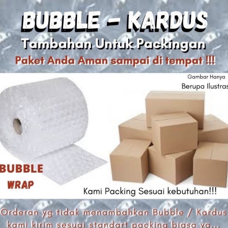 

Ready Tambahan Xtra Paking Buble Warp + Kardus Ready Stock