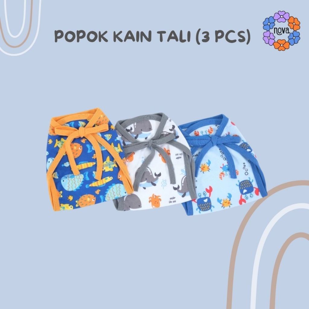Nova 3 PCS Popok Bayi Popok Kain Popok Tali Cotton Diaper Set Baby Newborn | SEA