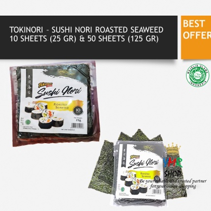 

S973 Tokinori Sushi Sakao Nori Sushi Halal Onigiri Lembaran Rumput Laut Korea Kimbab Roasted Seaweed 10 or 50 Sheet ➤Ready Stok