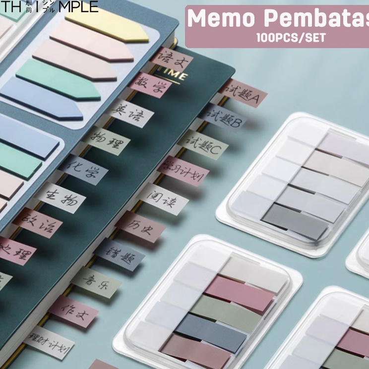 

Terbaru Morandi Translucent Index Sticker/Memo/Memo Pembatas/Sticky Notes-THIMPLE Baru