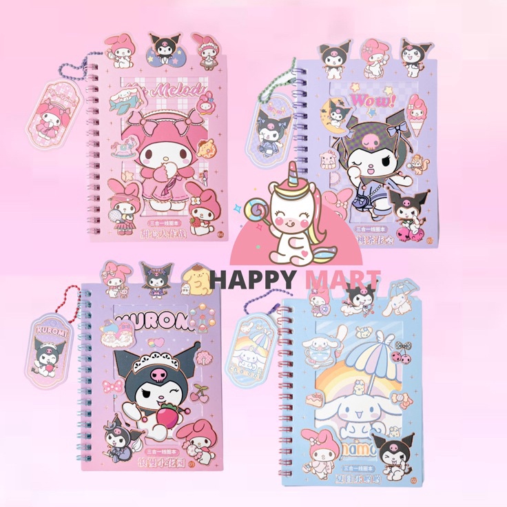 

Stock Banyak NOTES + STICKER motif sanrio kuromi / cinnamoroll Terlaris