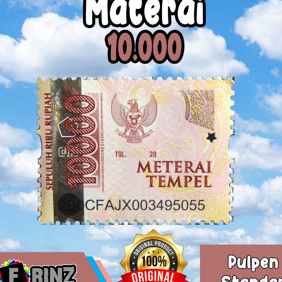 

Bestseller ATK ~ Materai Rp.10.000 Asli / Materei 10000 Stok Banyak