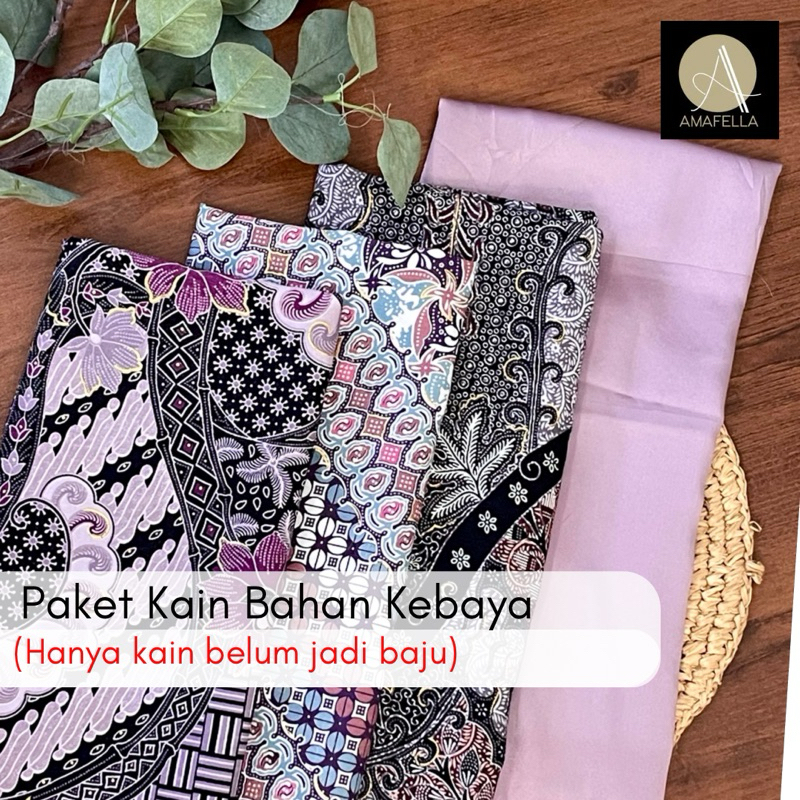 Paket Kain Bahan Kebaya Kutu Baru Bridesmaid Wisuda Seragaman Premium Lamaran Keluarga Lengkap Satin