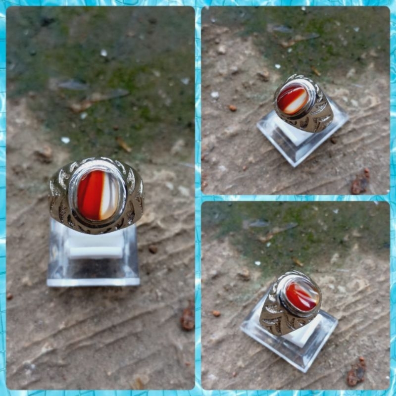 Batu akik Motip Merah Putih